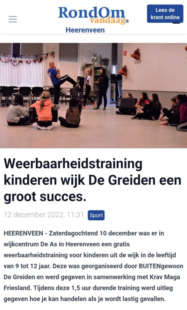 Weerbaarheidstraining De Greiden succes